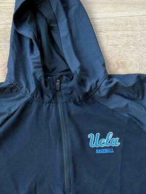 Rawlings UCLA Baseball Black Hooded Windbreaker